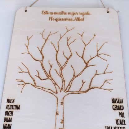 árbol huellas firmas madera boda bautizo comunión personalizado personal present