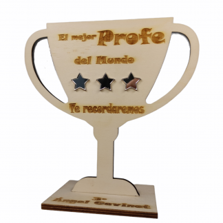 trofeo profe personalizado madera regalos maestras seños fin de curso personal present