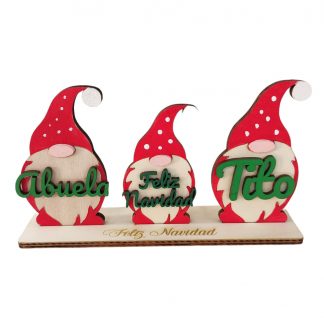 decoración navidad personalizada peana Renos Persi madera adorno navideño personal present